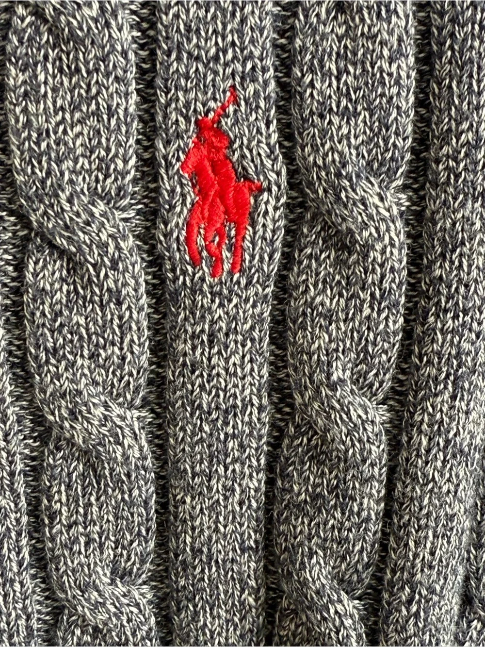 Polo by Ralph Lauren Stone Gray Cable-Knit Crewneck Sweater Size XS